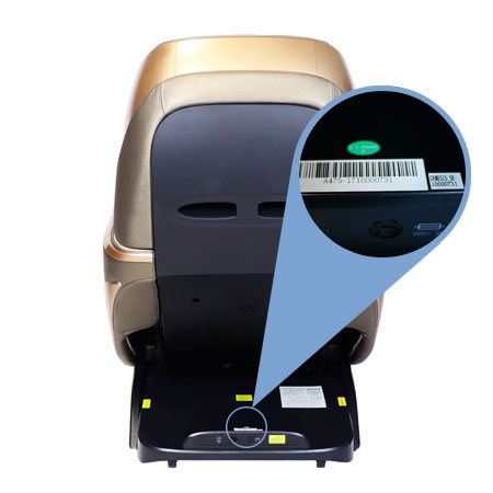 Serial Number location on Genesis Massage Chair